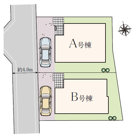 練馬区大泉学園町6丁目　ZEH水準×省エネ邸宅　限定2棟の区画図