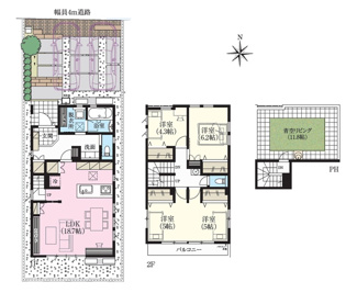 【間取り】 | 中野区鷺宮5丁目　新築戸建　10880万円 | 1階にリビングと水廻りを配した 暮らしやすい間取りプラン。
南側居室2ドア1ルームは 2部屋としても利用できます。