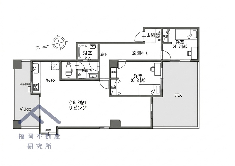 東峰マンション第二西公園の間取り