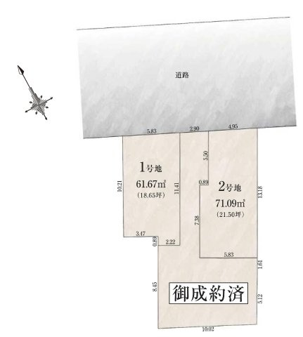 武蔵野市関前3丁目 西武新宿線 西武柳沢駅 新築戸建の区画図