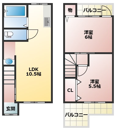 【間取り】 | 高柳7丁目貸家