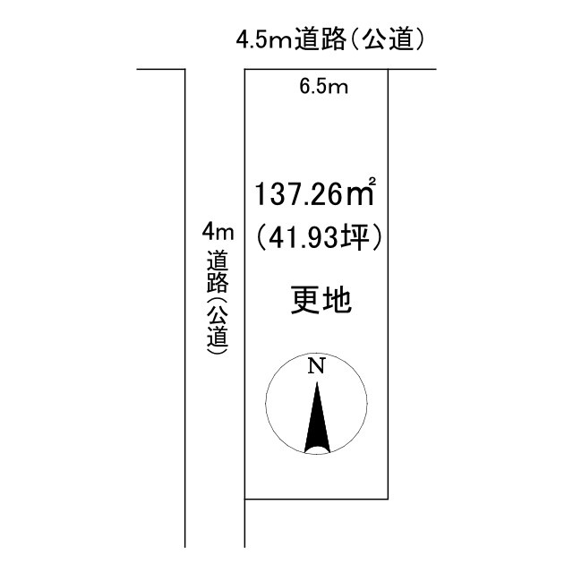 上賀茂北大路町 建築条件無し 土地の土地図