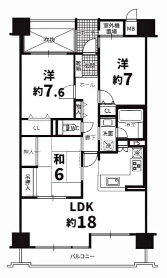【間取り】 | グランデュール鴨川Ⅲ番館 | 専有面積84.41㎡
