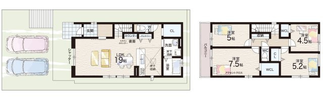 ■枚方市楠葉野田　第2期　新築一戸建ての間取り|2号地