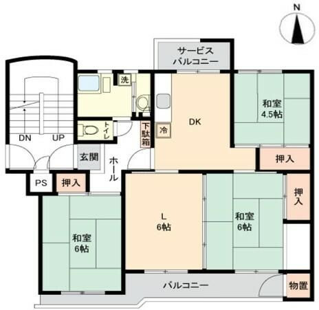 鎌ヶ谷グリーンハイツ４０号棟の間取り