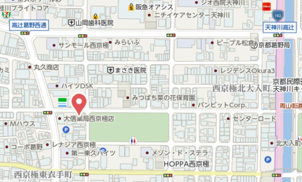 京都市右京区西京極午塚町　建築条件付き土地の地図