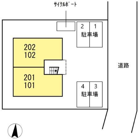 セキュレア須屋　E棟の区画図