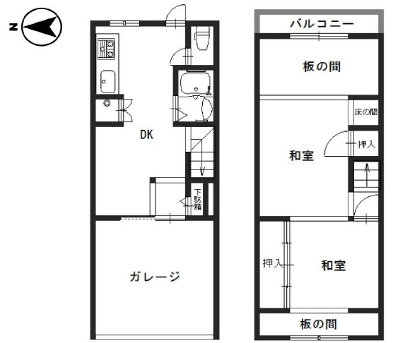 柳町車庫付きリノベテラスの間取り