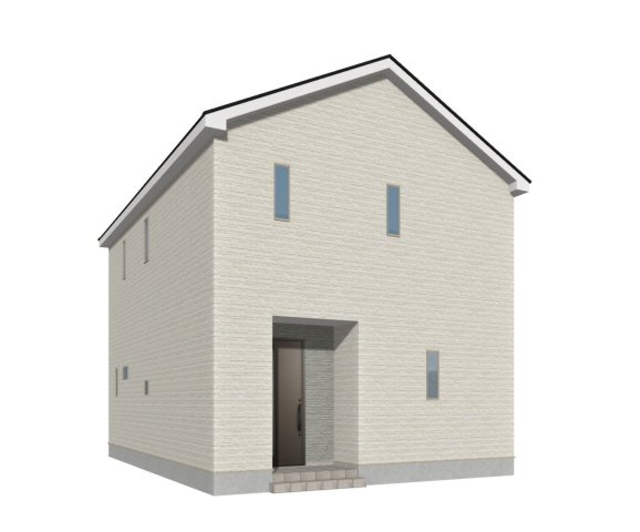【外観パース】 | 土浦市高岡第3　新築戸建　1号棟 | 太陽光発電設備標準搭載のお家！
（1号棟）