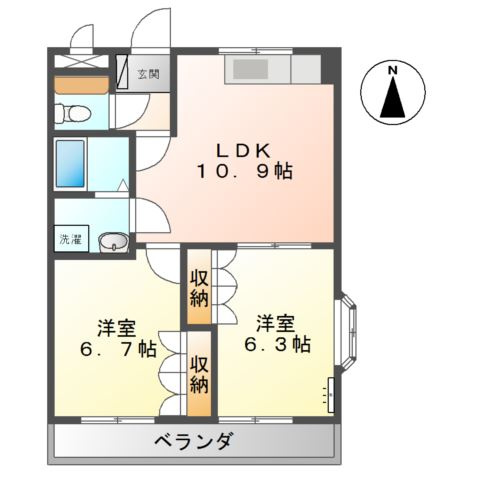 ｐｌａｃｅ　ｄｅ　ｖｅｒｔ　Ｃの間取り