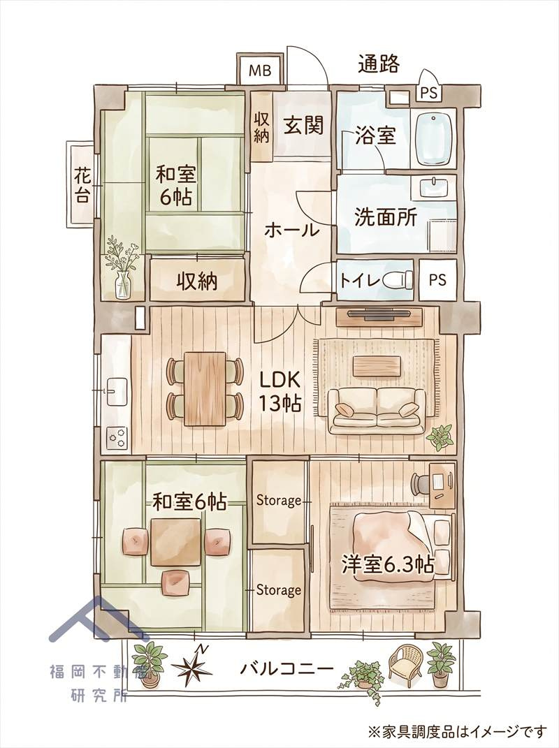 シャンボール大濠の間取り