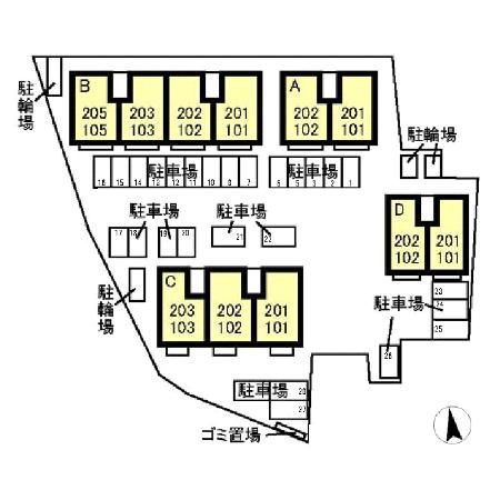 シュマンヴェール　Ｂの区画図