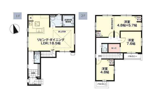 福岡市東区多の津5丁目第1-5棟（5号棟）の間取り|全居室収納付きで便利です。