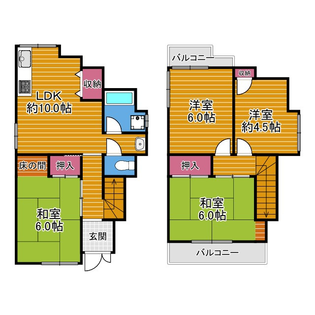 向野町戸建の間取り