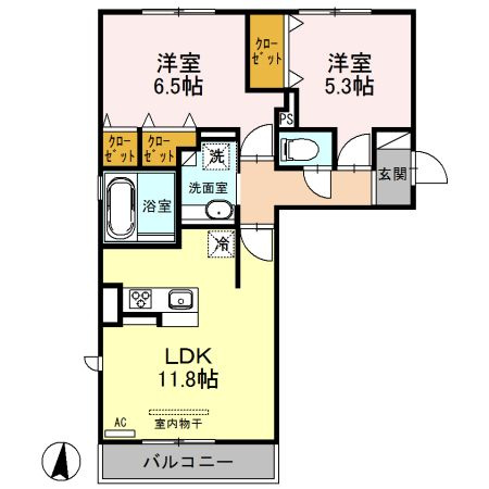 セキュレア須屋　G棟の間取り
