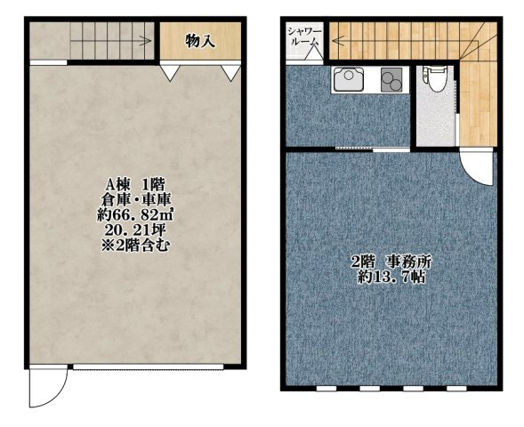 島泉8丁目事務所付倉庫・車庫の間取り