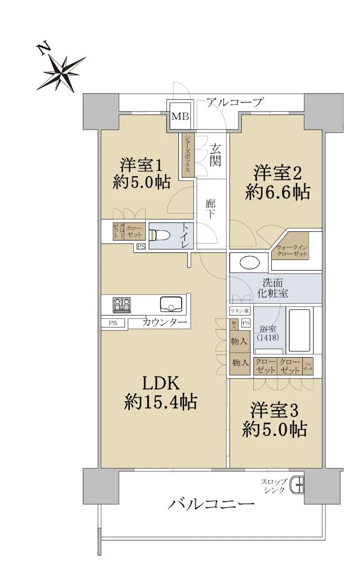 シャリエ野洲アクアガーデンの間取り