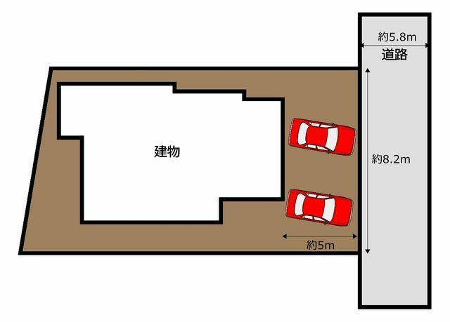 富士市森島の中古一戸建|区画図。駐車場は今後拡張予定…