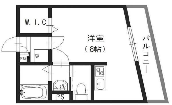 モダンアパートメント神戸湊川の間取り