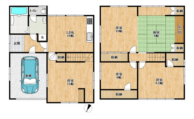 服部川戸建の間取り