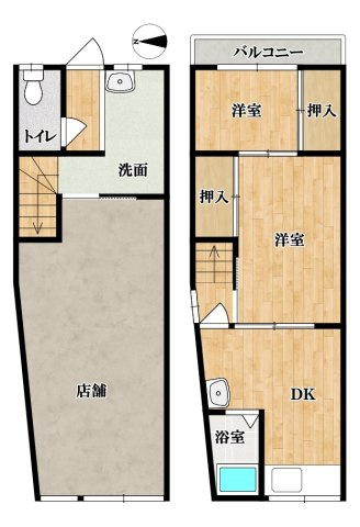 羽曳野市高鷲8丁目店舗事務所の間取り