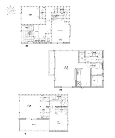 福岡市西区愛宕南1丁目第1-2棟（1号棟）の間取り