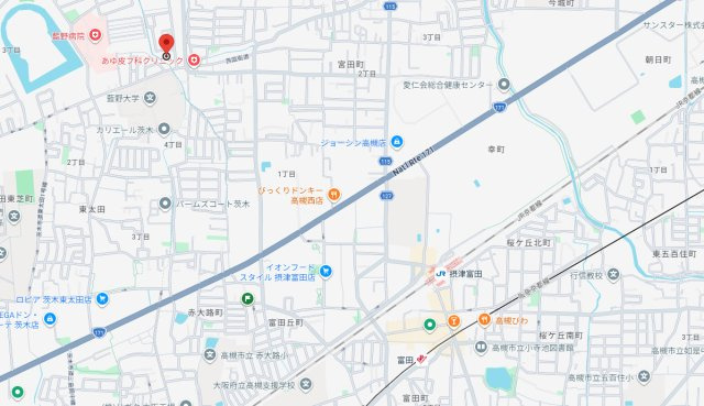 高槻市土室町の賃貸マンションの地図