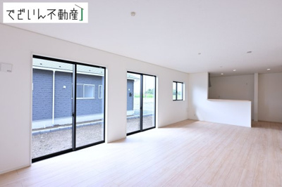 【居間・リビング】 | CRADLE GARDEN加須市北下新井 第6　【平屋】新築住宅 | ≪1号棟≫
現地(2026年9月撮影)