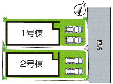 高槻市奥天神町　第1期　新築一戸建ての区画図|全2区画