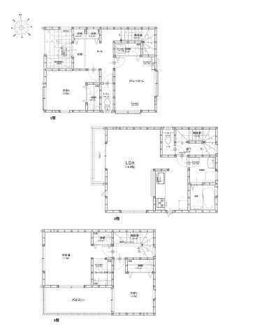 福岡市西区愛宕南1丁目第1-2棟（2号棟）の間取り|全居室収納付きで便利です。