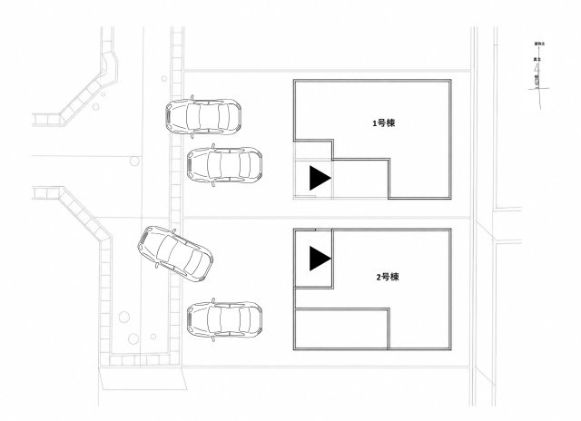 福岡市西区愛宕南1丁目第1-2棟（2号棟）の区画図|配置図（2号棟）