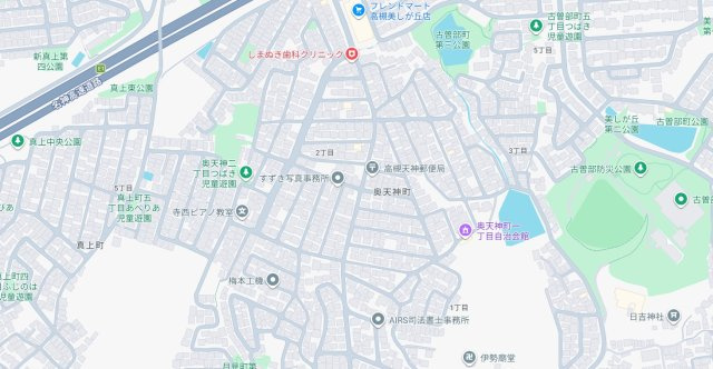 高槻市奥天神町　第1期　新築一戸建ての地図