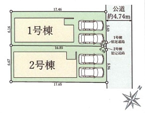 高槻市奥天神町　第1期　新築一戸建ての区画図|全2区画