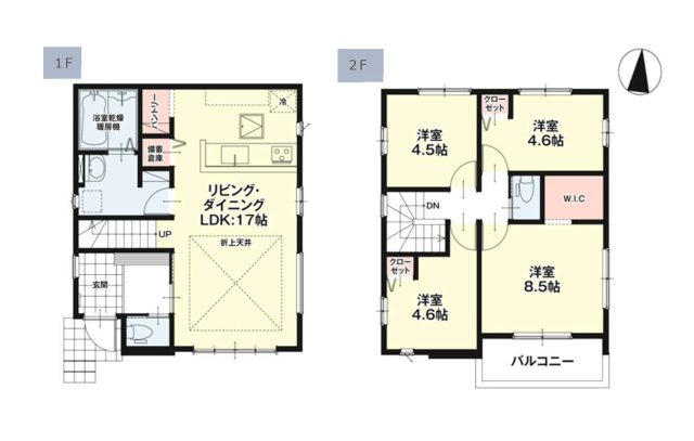 福岡市早良区田隈3丁目第2-2棟（1号棟）の間取り|全居室収納付きで便利です。