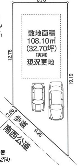 平塚市纒　売地の土地図