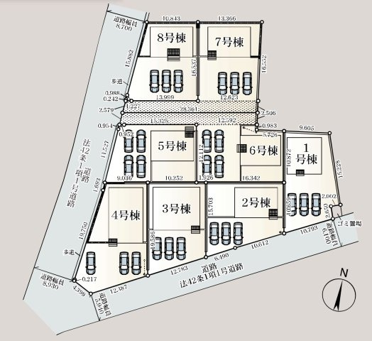 【区画図】 | 本庄市児玉町児玉第13  クレイドルガーデン　新築戸建　全8棟　1号棟 | 1号棟う