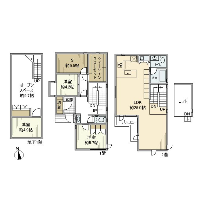 等々力戸建の間取り