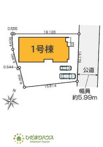 【間取り】 | 水戸市見和3期　新築戸建 | 前面道路が広く、車の出し入れしやすい。
