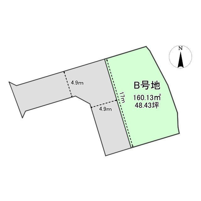 「ハザードマップエリア外」高知市福井町B号地　建築条件なし売土地