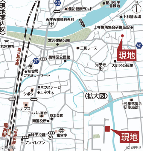 クレイドルガーデン／南区富合町大町第５／２号棟の地図