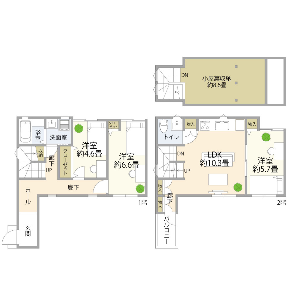 東京都葛飾区西新小岩5丁目新築戸建　B棟の間取り