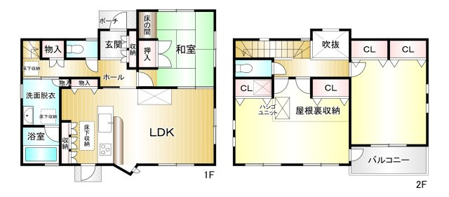 香芝市旭ヶ丘1丁目の間取り|4LDK　土地面積：140.71ｍ2　建物面積：108.47ｍ2　