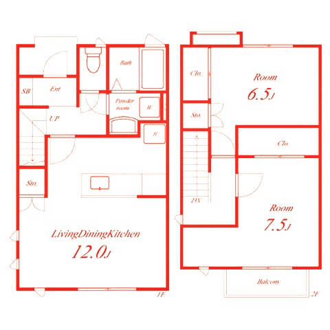鎌倉市七里ガ浜２丁目のアパートの間取り