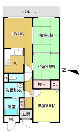 大和高田アーバンコンフォートの間取り|3LDK　専有面積:60.18ｍ2