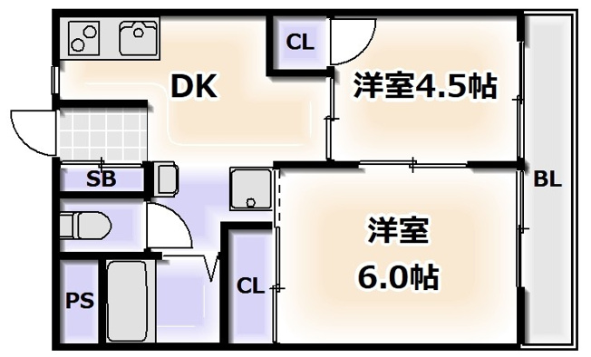 【間取り】 | グリーンコーポ北加賀屋
