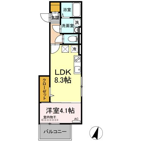 【間取り】 | D-room竹下　B棟