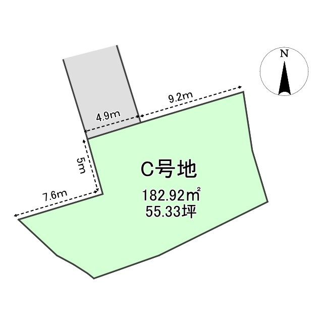 「区画整理地内の一角」高知市福井町C号地　建築条件なし売土地