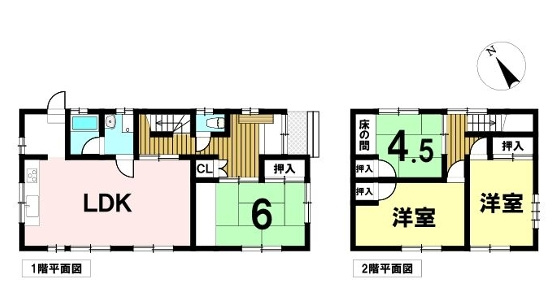 ●鈴鹿市野町西３丁目 売戸建の間取り