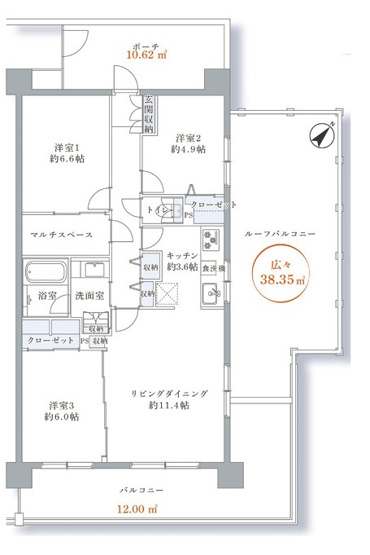 【間取り】 | 仲町台パークヒルズ 7号棟