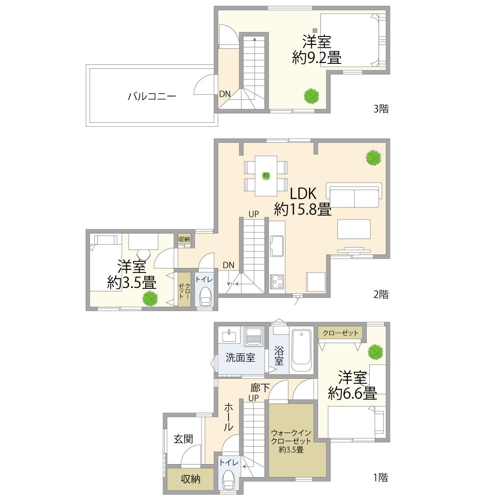 東京都葛飾区西新小岩5丁目新築戸建　C棟の間取り